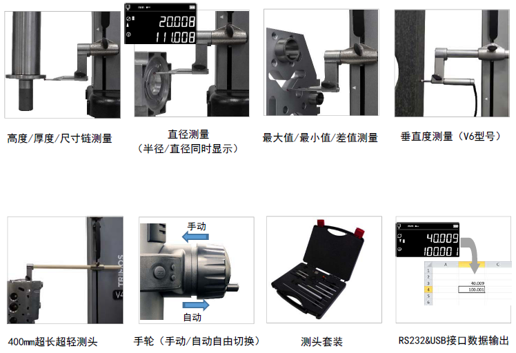 Trimos V5數顯一維測高儀--功能應用及示例